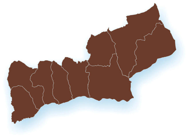 Mapa de pueblos de La Alpujarra Baja